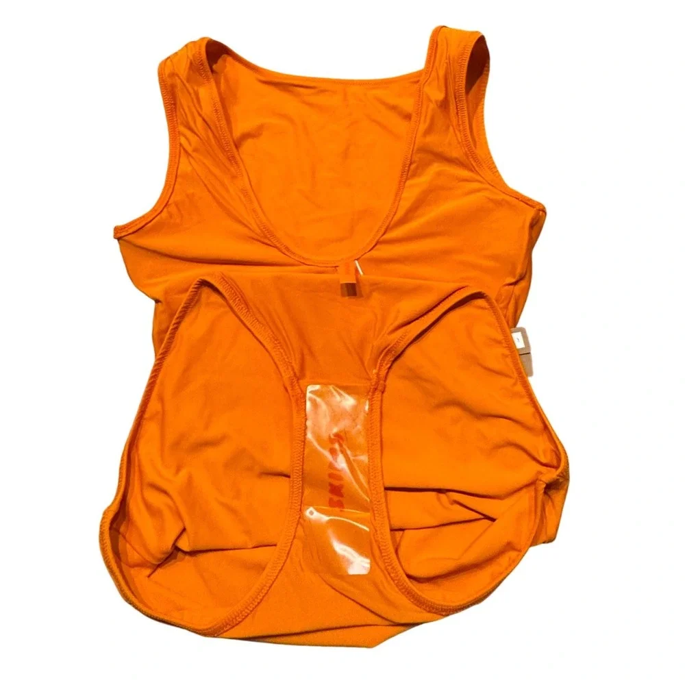 SKIMS Signature Swim High Neck‎ One Piece Tangerine Orange OP-BRF-8311W Womens S